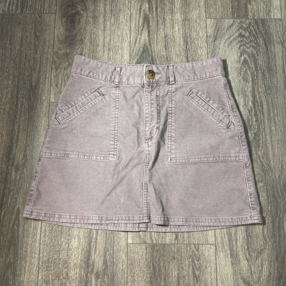 American Eagle Purple Hi Rise A-Line Corduroy Style Skirt